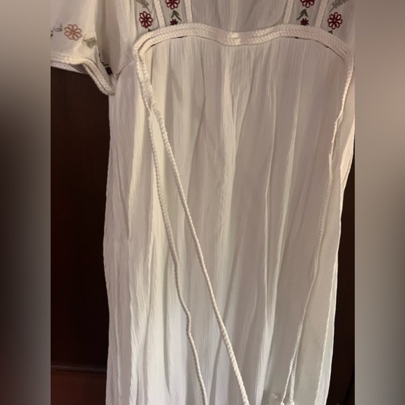 Anthropologie Knot Sisters Small white maxi dress boho prairie embroidered - Picture 8 of 12